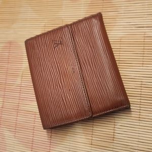 Louis Vuitton EPI Leather Double Snap Tri-Fold Elise Wallet, Brown
